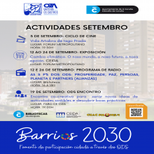 A Asociación de veciños Oza Gaiteira Os Castros presenta o calendario do mes de setembro do proxecto Barrios 2030