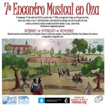 O Vindeiro día 17 de Xuño, a partir das 17:30 temos unha nova cita no Parque de Oza para celebrar "O VII ENCONTRO MUSICAL OZA"